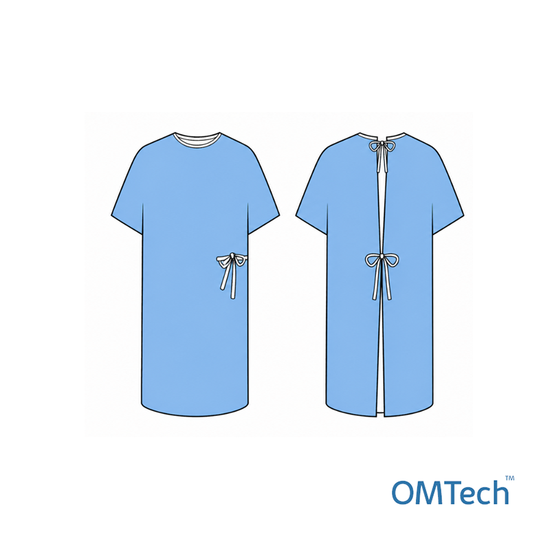 Халат хірургічний OMTech™ на кнопках, довжиною 140см (розмір 58 - 60 (XL), (спандбонд - 30 г/м2),стерильний